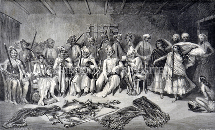 /data/Original Prints/Portraiture, Portraits, Occupations, Trades and Professions, People/THE COURT OF THE RAJAH OF GWALIOR.jpg